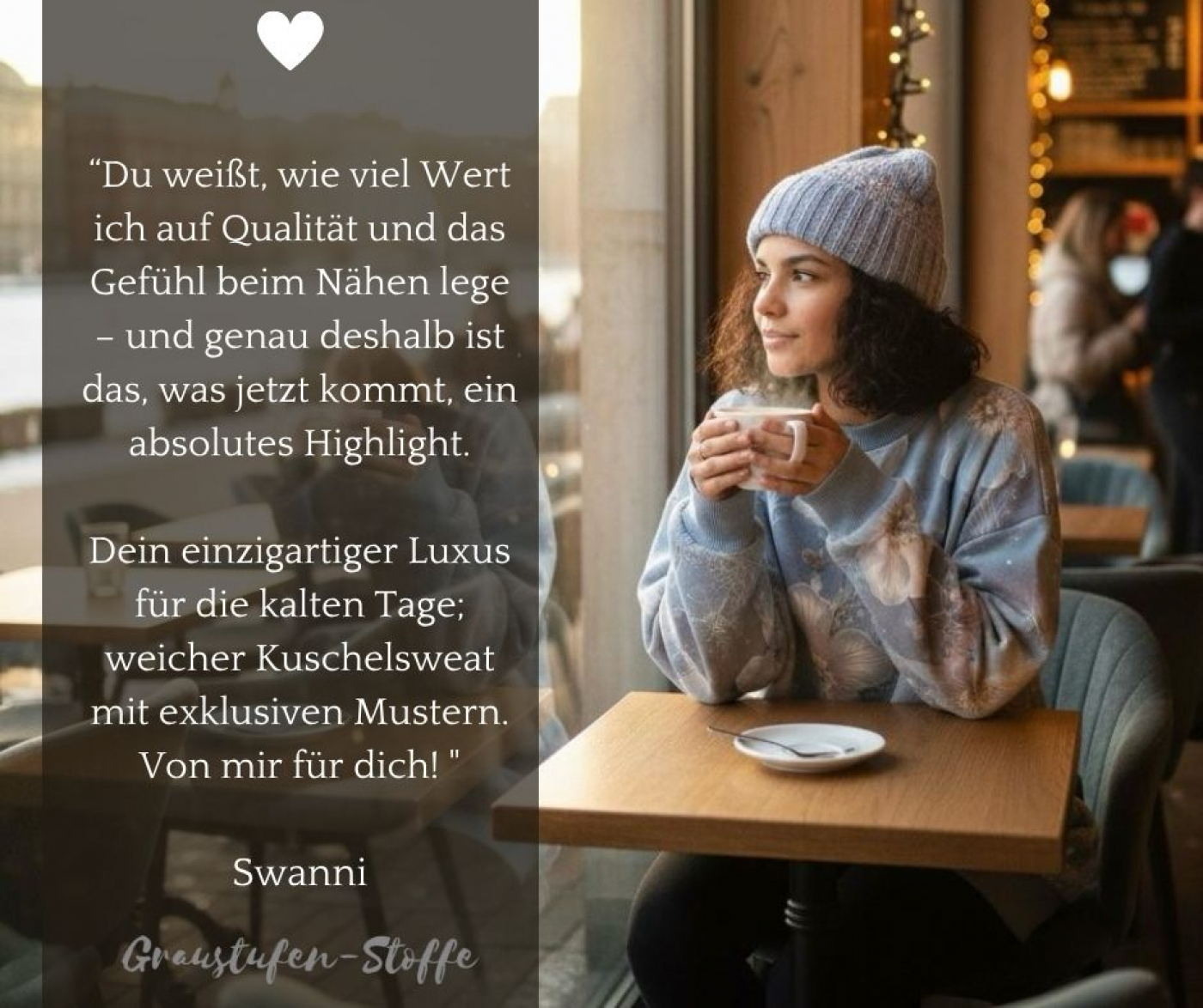 Winterglück-Kollektion: Eisruhe I Kuschelsweat mit Überbreite